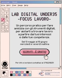Lab Digital Focus Lavoro del progetto Pit Stop!. Un laboratorio pratico gratuito sugli strumenti digitali per la ricerca del lavoro dedicato ai giovani sotto i 35 anni